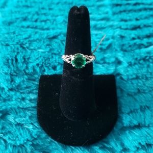 Sterling silver and Emerald ring, size 6